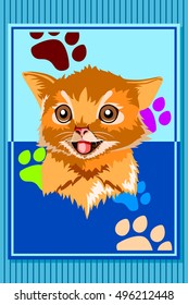 A vector illustration of Cat Animal Poster