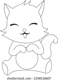 Vector Illustration of Cat with Ball