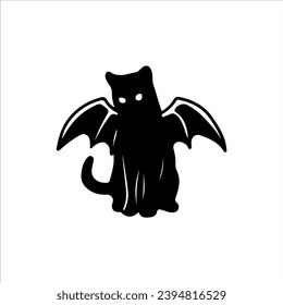 vector illustration of a cat with bat wings