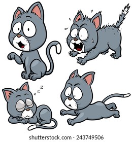 Vector illustration of Cat cartoon character