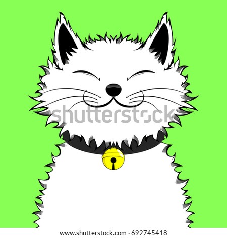 Vector Illustration of a cat character with a smiley face