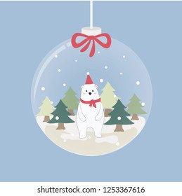 Vector illustration: a cat with christmas tree. Christmas is coming.