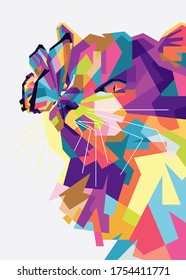 Vector illustration of a Cat. Colorful pop art of Cat