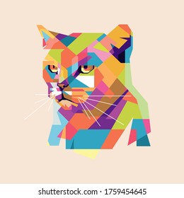 Vector illustration of a Cat. Colorful pop art of Cat