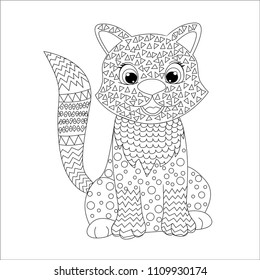 vector illustration of a cat coloring