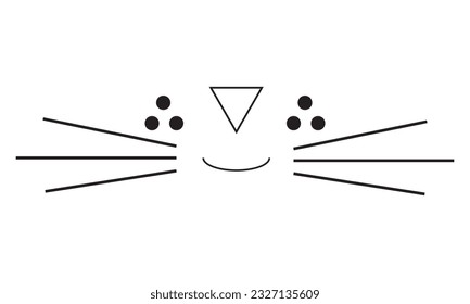 vector illustration cat cute face love heart graphic design symbol background icon art element print cartoon sticker doodle head mouth kitty decoration black beautiful creative mammal happy character