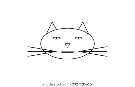ilustración vectorial gato cara linda amor corazón diseño gráfico fondo icono de fondo elemento de arte imprimir pegatina de dibujos animados doodle cabeza boca kitty decoración negro hermoso creativo mamífero feliz personaje