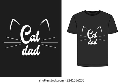 Ilustración vectorial de un diseño de papá gato, vector dibujado con Illustrator. Se puede usar como impresión de moda para tarjetas de dibujos animados, camisetas.