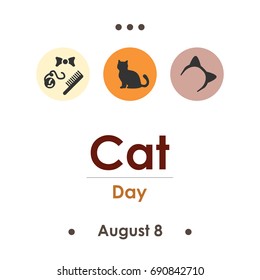 vector illustration for cat day in August