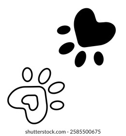 Vector illustration cat or dog paw icon 