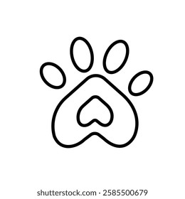 Vector illustration cat or dog paw icon 