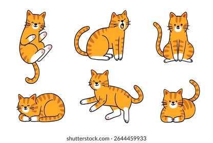 vector illustration of cat doodle art style, animal concept