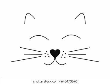 Vector Illustration Of A Cat Face