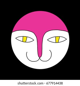 Vector illustration of a cat face, abstract.