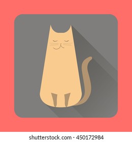 Vector illustration of cat. Flat design. EPS 10.