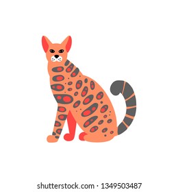 Vector illustration of cat in a flat style isolated on background