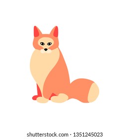 Vector illustration of cat in a flat style isolated on background