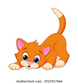 Vector Illustration Cat Funny Redhead Kitten Stock Vector (royalty Free 