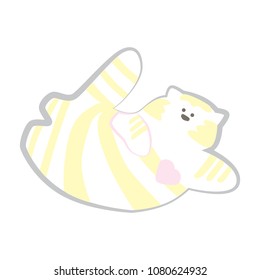 Vector illustration. Cat in gentle colors. For printing, children's clothing, clothing, decoration, textiles and packaging.