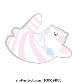 Vector illustration. Cat in gentle colors. For printing, children's clothing, clothing, decoration, textiles and packaging.