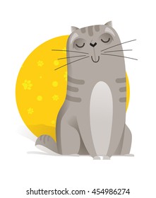 vector illustration of a cat. happy pet