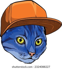 vector illustration of Cat Hat Mascot Logo Design