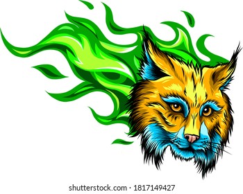 Vector illustration of cat head cartoon style