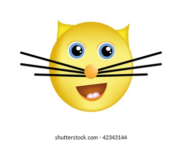 vector illustration of cat head isolated on background