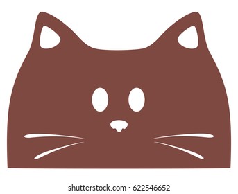 Vector illustration of cat head isolated on white. Template for pet shop, veterinary, tattoo