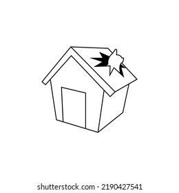 Vector Illustration Cat House Too Small For Cat