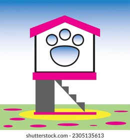 Vector illustration cat house suitable for your children book