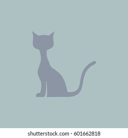 Vector illustration of  Cat icon in Gray