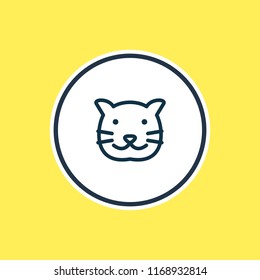 Vector illustration of cat icon line. Beautiful zoo element also can be used as kitten icon element.