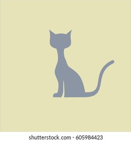 Vector illustration of Cat icon or symbol
