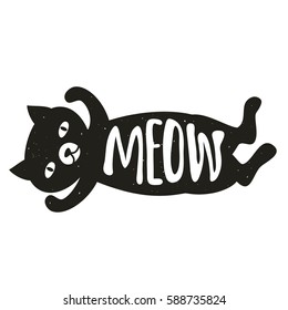 Vector Illustration Cat Lettering Word Meow Stock Vector (Royalty Free ...