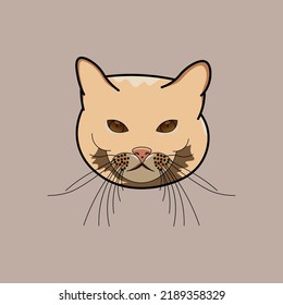 Vector illustration of a cat logo cartoon character in a unique style perfect for stickers, icons, logos and advertisements