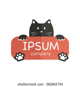 Vector illustration of cat. Cat logo concept. Pet shop concept. Pet care concept.