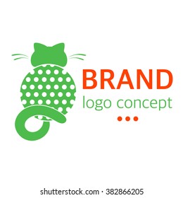 Vector illustration of cat. Cat logo concept. Pet shop concept. Pet care concept.