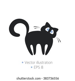 Vector illustration of cat. Cat logo concept. Pet shop concept. Pet care concept.