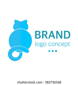 Vector illustration of cat. Cat logo concept. Pet shop concept. Pet care concept.