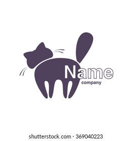 Vector illustration of cat. Cat logo design concept. Pet shop logo concept. Pet care logo concept.