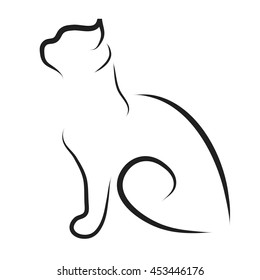 Vector Illustration Cat Logo On White Stock Vector (Royalty Free ...