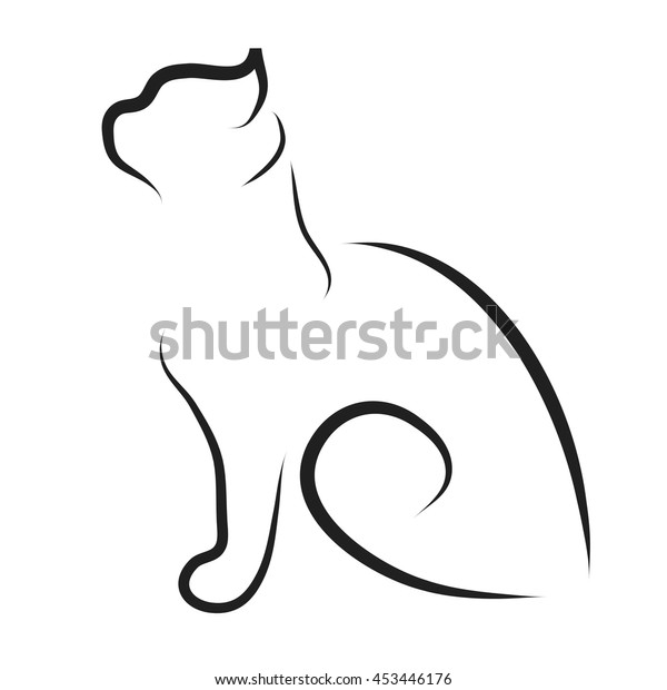 Vector Illustration Cat Logo On White Stock Vector (Royalty Free) 453446176