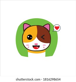 Vector illustration of a cat in love.