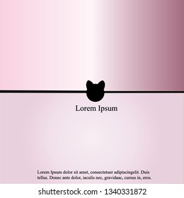 Vector illustration of a cat in a minimalist style, logo, icon, firm, with text and company name.