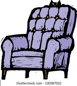Vector illustration of cat on chair