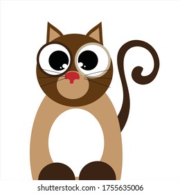 Vektorgrafik von Katze auf weißem Hintergrund. Symbol des Tieres.