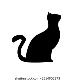 vector illustration of cat on white background. cat silhouette