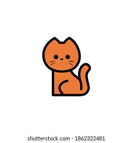 Vector illustration of cat orange