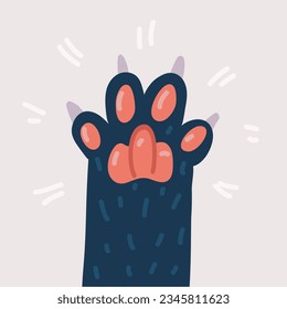 Vector illustration of cat paws, kitten